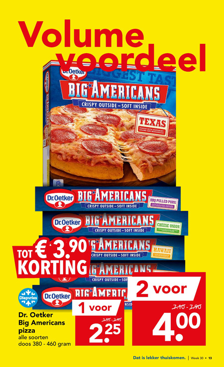 Dr Oetker   diepvriespizza folder aanbieding bij  Deen - details