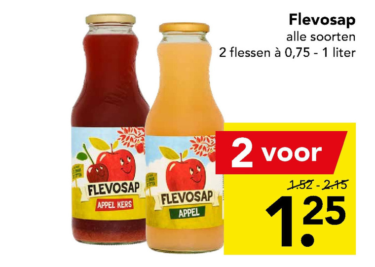 Flevosap   appelsap folder aanbieding bij  Deen - details