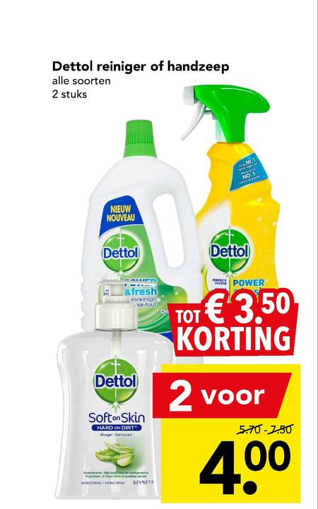 Dettol   allesreiniger, handzeep folder aanbieding bij  Deen - details