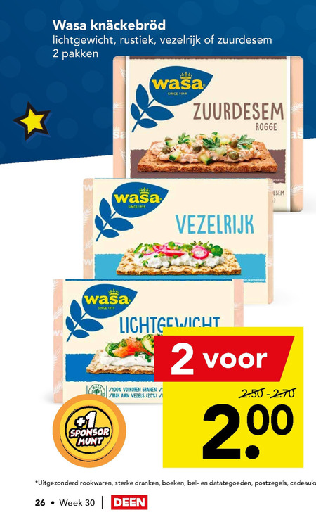 Wasa   knackebrod folder aanbieding bij  Deen - details