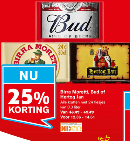 Birra Moretti   krat bier folder aanbieding bij  Hoogvliet - details