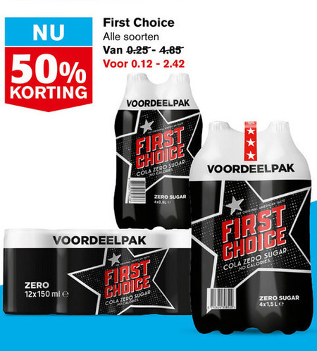 First Choice   cola folder aanbieding bij  Hoogvliet - details