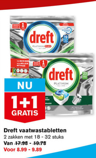 Dreft   vaatwasmiddel folder aanbieding bij  Hoogvliet - details