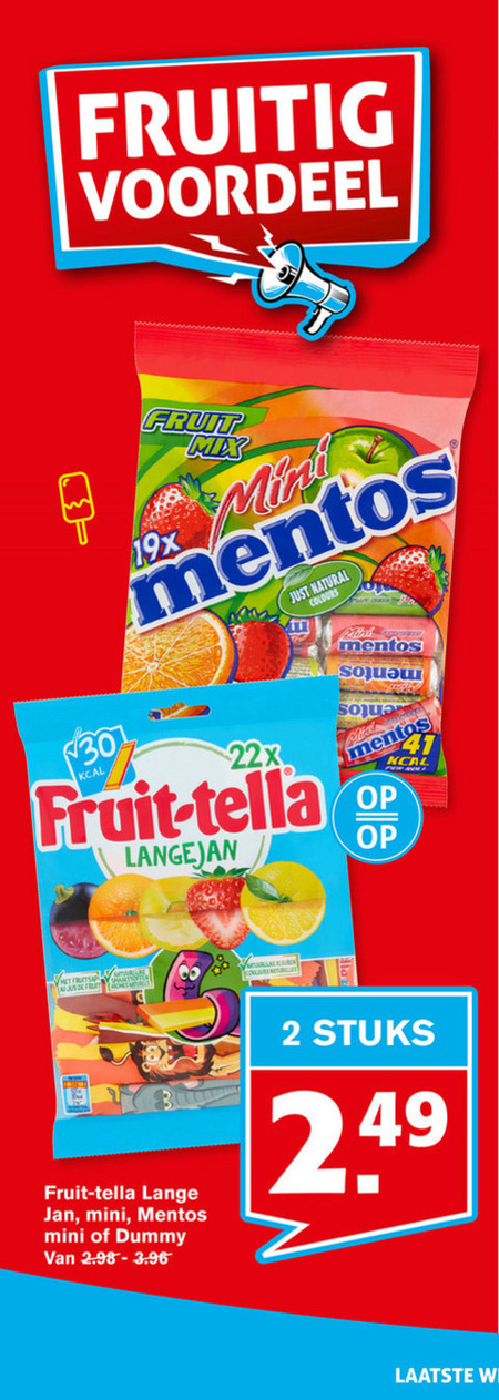 Fruit-Tella   snoep folder aanbieding bij  Hoogvliet - details