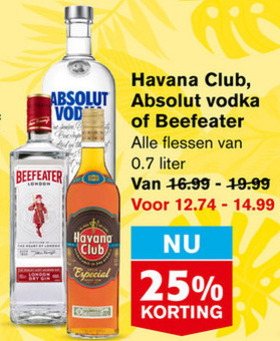 Absolut   rum, wodka folder aanbieding bij  Hoogvliet - details