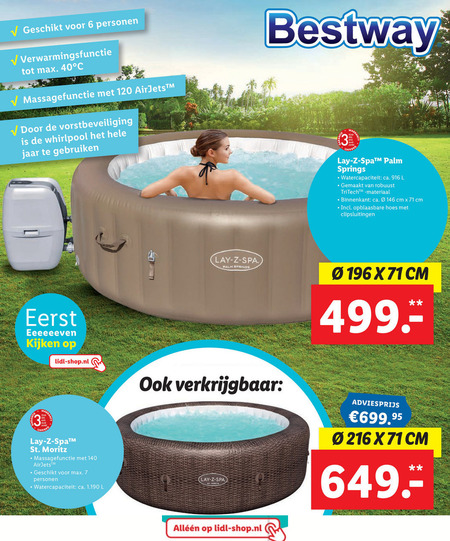 Bestway   buitenspa folder aanbieding bij  Lidl - details