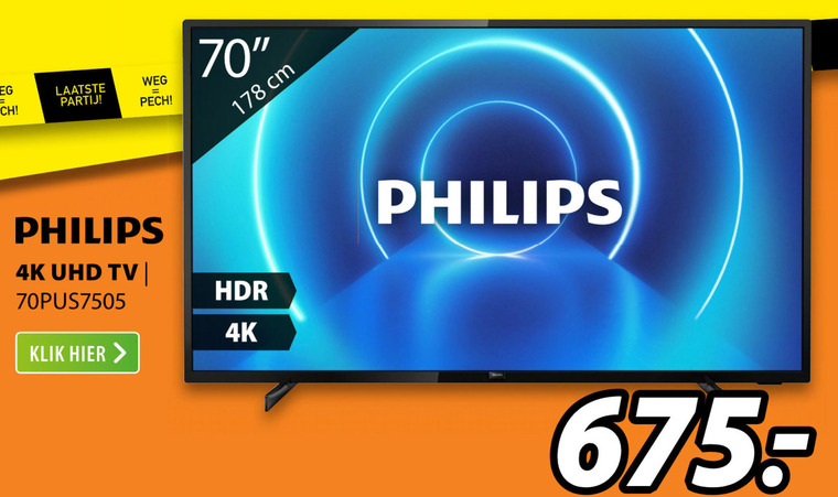 Philips   4k ultrahd televisies folder aanbieding bij  Expert - details