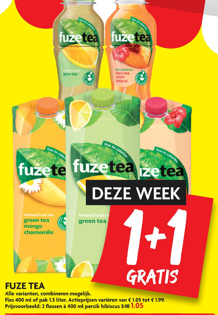 Fuze Tea   ice tea folder aanbieding bij  Dekamarkt - details