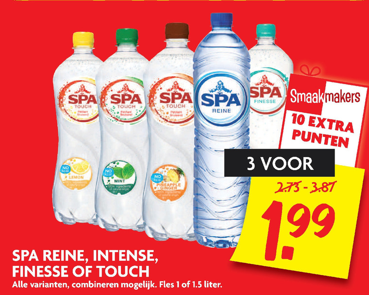 Spa   fruitdrank, mineraalwater folder aanbieding bij  Dekamarkt - details