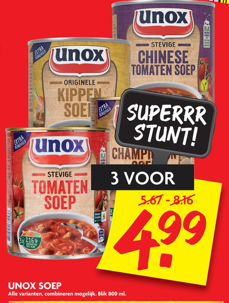 Unox   soep folder aanbieding bij  Dekamarkt - details