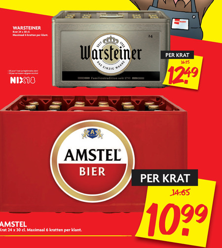 Amstel   krat bier folder aanbieding bij  Dekamarkt - details