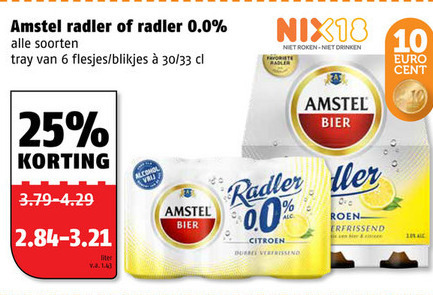 Amstel   radler bier folder aanbieding bij  Poiesz - details