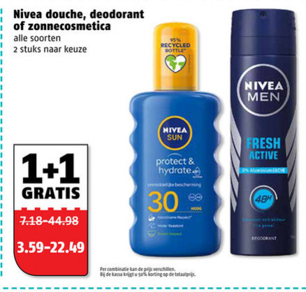 Nivea   douchegel, deodorant folder aanbieding bij  Poiesz - details