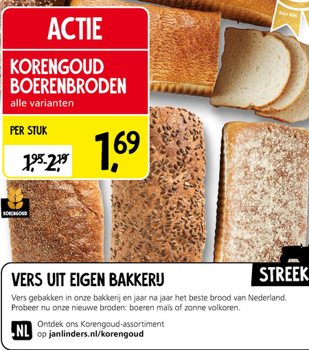 Korengoud   brood folder aanbieding bij  Jan Linders - details