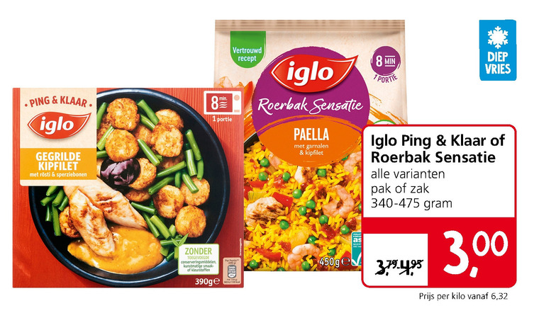 Iglo   diepvriesmaaltijd folder aanbieding bij  Jan Linders - details