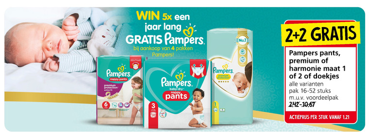 Pampers   billendoekjes, luierbroekjes folder aanbieding bij  Jan Linders - details