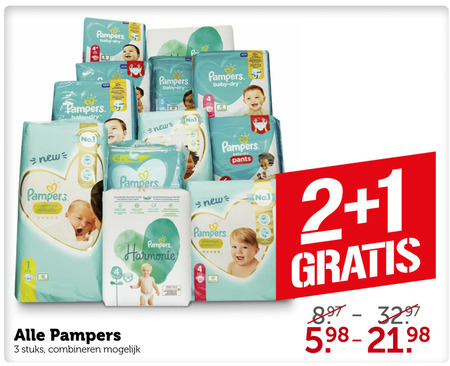 Pampers   luiers, luierbroekjes folder aanbieding bij  Coop - details