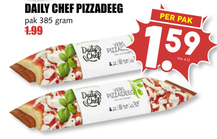 Daily Chef   pizzadeeg folder aanbieding bij  MCD Supermarkt Basis - details