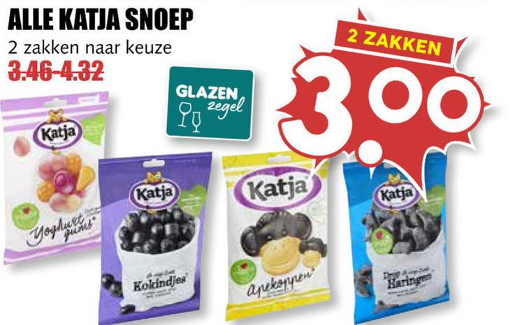 Katja   snoep, drop folder aanbieding bij  MCD Supermarkt Basis - details