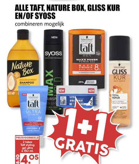 Syoss   hairspray, haargel folder aanbieding bij  MCD Supermarkt Basis - details