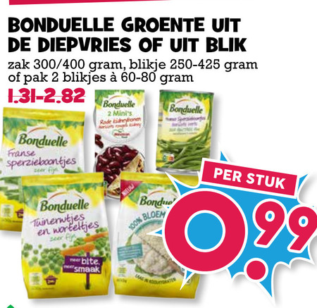 Bonduelle   groenteconserven, diepvriesgroente folder aanbieding bij  Boons Markt - details