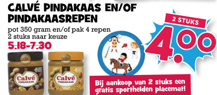 Calve   mueslireep, pindakaas folder aanbieding bij  Boons Markt - details