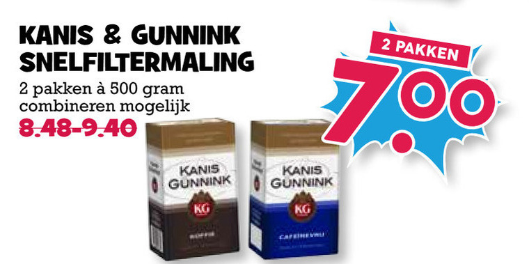 Kanis en Gunnink   koffie folder aanbieding bij  Boons Markt - details