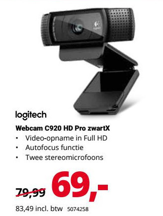 Logitech   webcam folder aanbieding bij  Office Centre - details
