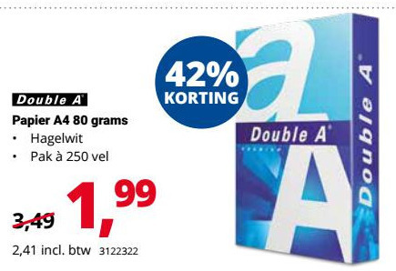 Double A   printerpapier folder aanbieding bij  Office Centre - details