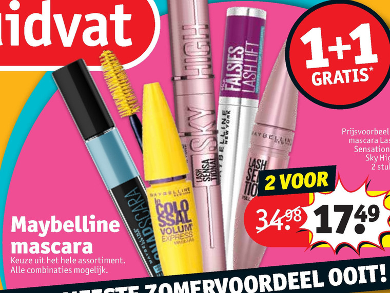 Maybelline   mascara folder aanbieding bij  Kruidvat - details