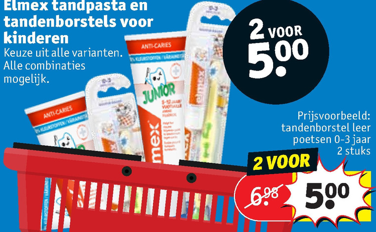 Elmex   kindertandenborstel, tandpasta folder aanbieding bij  Kruidvat - details