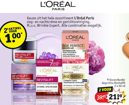 L Oreal   nachtcreme, gezichtsreiniging folder aanbieding bij  Kruidvat - details