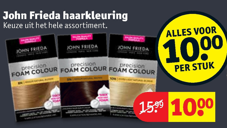 John Frieda   haarkleuring folder aanbieding bij  Kruidvat - details