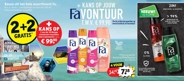 Fa   douchegel, deodorant folder aanbieding bij  Kruidvat - details