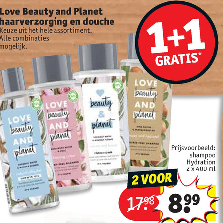 Love beauty and planet   haarverzorging, shampoo folder aanbieding bij  Kruidvat - details