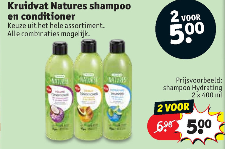 Kruidvat Huismerk shampoo, conditioner folder aanbieding bij Kruidvat