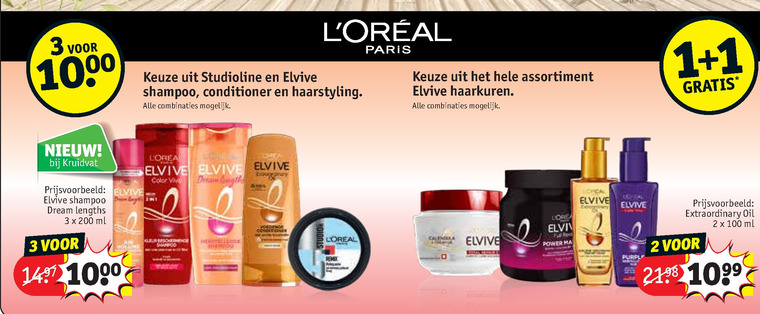 Elvive   conditioner, shampoo folder aanbieding bij  Kruidvat - details