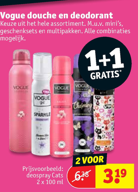 Vogue   deodorant, douchegel folder aanbieding bij  Kruidvat - details