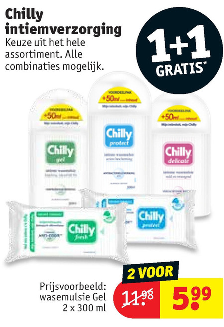 Chilly   dameshygiene folder aanbieding bij  Kruidvat - details