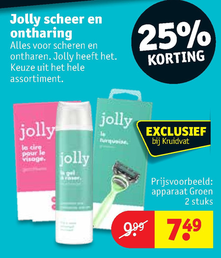 Jolly   scheerschuim, ontharing folder aanbieding bij  Kruidvat - details