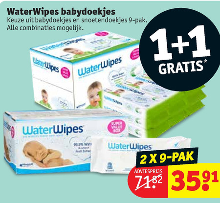 Waterwipes   billendoekjes folder aanbieding bij  Kruidvat - details