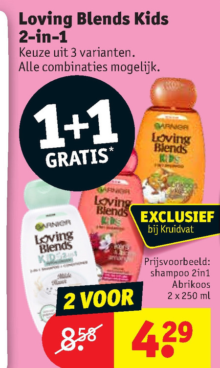 Garnier Loving Blends   shampoo, conditioner folder aanbieding bij  Kruidvat - details