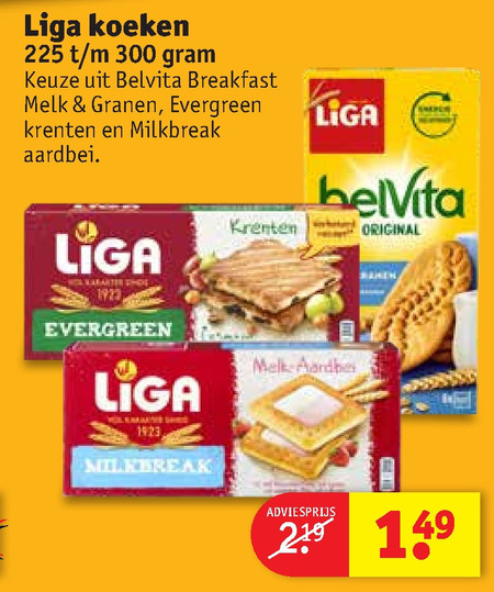 Liga   fruitbiscuit, melkbiscuit folder aanbieding bij  Kruidvat - details