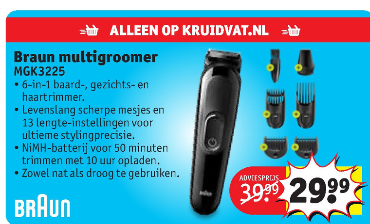 Misverstand maagd Verbinding verbroken Braun baardtrimmer folder aanbieding bij Kruidvat - details