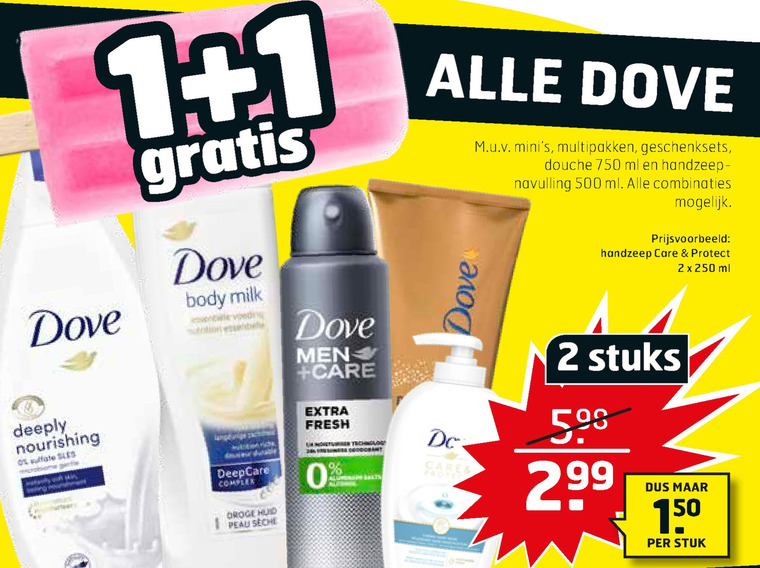 Dove   handcreme, bodylotion folder aanbieding bij  Trekpleister - details