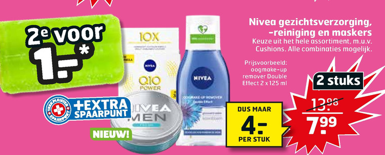 Nivea   gezichtsverzorging, gezichtsmasker folder aanbieding bij  Trekpleister - details