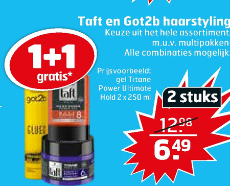 Taft   hairspray, haargel folder aanbieding bij  Trekpleister - details