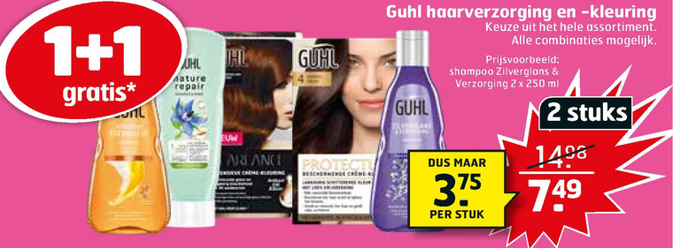 Guhl   haarverzorging, haarkleuring folder aanbieding bij  Trekpleister - details