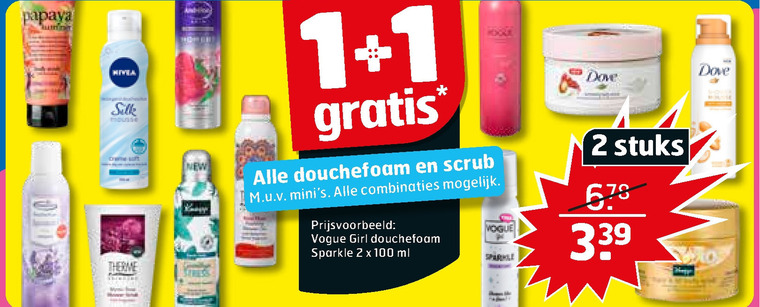 Dove   douchegel, scrubcreme folder aanbieding bij  Trekpleister - details