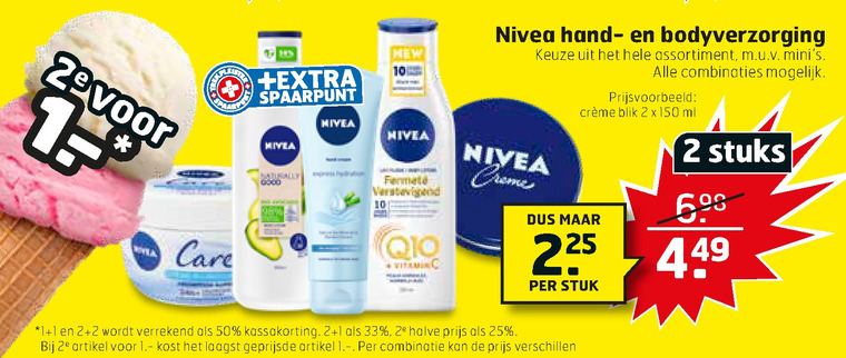 Nivea   handcreme, bodylotion folder aanbieding bij  Trekpleister - details